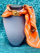 Load image into Gallery viewer, Stunning Large Repurposed Versace Medusa Hardware & 100% Silk Scarf Necklace