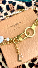 Load image into Gallery viewer, Repurposed Louis Vuitton Clasp Double Stranded Freshwater Pearl Necklace