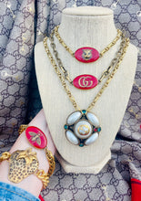 Load image into Gallery viewer, *Very Rare* Repurposed Gucci Bee Charm Red & Gold Tone Vintage Bracelet