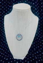 Load image into Gallery viewer, Repurposed Louis Vuitton Keyring & Enameled Butterfly Charm Necklace
