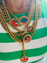 Load image into Gallery viewer, *Rare* Repurposed Gucci X Adidas Collab Blue & Orange Enameled 3~in~1 Convertible Chain Belt/Necklace