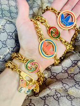 Load image into Gallery viewer, *Rare* Repurposed Gucci X Adidas Collab Blue & Orange Enameled 3~in~1 Convertible Chain Belt/Necklace