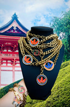 Load image into Gallery viewer, *Rare* Repurposed Gucci X Adidas Collab Blue & Orange Enameled 3~in~1 Convertible Chain Belt/Necklace