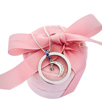 Load image into Gallery viewer, Repurposed Cartier Keyring & Crystal Moon/Star Charm Double Sided Necklace