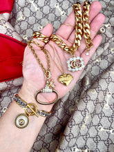 Load image into Gallery viewer, Repurposed Interlocking GG Gucci Button Mix Metal Bracelet