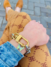 Load image into Gallery viewer, Repurposed Louis Vuitton Key Clasp Mixed Metals Bracelet