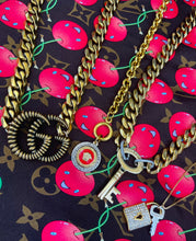 Load image into Gallery viewer, Repurposed Louis Vuitton Key Charm Mixed Metals Necklace