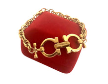 Load image into Gallery viewer, Repurposed Vintage Ferragamo Gold  Bracelet(See description for details. Priced accordingly.)