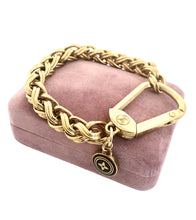 Load image into Gallery viewer, Repurposed Gold Louis Vuitton Vintage Flower Charm Bracelet