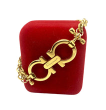 Load image into Gallery viewer, Repurposed Vintage Ferragamo Gold  Bracelet(See description for details. Priced accordingly.)