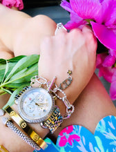 Load image into Gallery viewer, Repurposed Two Christian Dior & Star Charm Toggle Clasp Bracelet