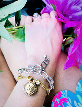 Load image into Gallery viewer, Repurposed Two Christian Dior & Star Charm Toggle Clasp Bracelet