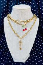Load image into Gallery viewer, Repurposed Gold Louis Vuitton Rare Key Charm Necklace