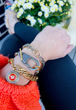 Load image into Gallery viewer, Repurposed Christian Dior CD Charm Bracelet