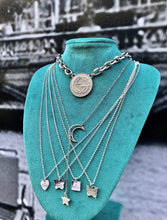 Load image into Gallery viewer, * Rare* Repurposed Large Sterling Gucci GG & Bird Reversible Coin Necklace