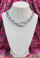 Load image into Gallery viewer, Repurposed Silver Gucci Keychain Clasp & Removable Heart Charm Necklace