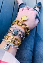 Load image into Gallery viewer, Repurposed Vintage Ferragamo Gold  Bracelet(See description for details. Priced accordingly.)