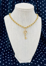 Load image into Gallery viewer, Repurposed Gold Louis Vuitton Rare Key Charm Necklace