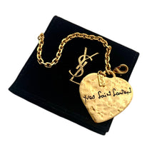 Load image into Gallery viewer, Repurposed YSL Bar & White Enameled Flower Charm Necklace