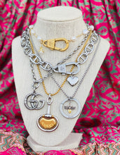 Load image into Gallery viewer, Repurposed Gucci Keyring Floating Crystal Bee Necklace