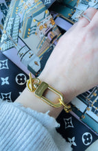 Load image into Gallery viewer, Repurposed Louis Vuitton Key~Clasp Heart Charm Bracelet