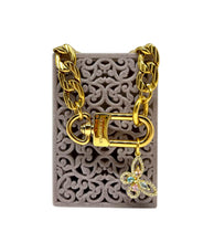 Load image into Gallery viewer, Repurposed Louis Vuitton Keychain Clasp & Butterfly Charm Necklace