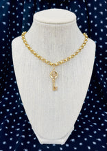 Load image into Gallery viewer, Repurposed Gold Louis Vuitton Rare Key Charm Necklace