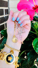Load image into Gallery viewer, Repurposed Two Christian Dior & Star Charm Toggle Clasp Bracelet