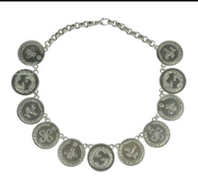 Load image into Gallery viewer, * Rare* Repurposed Large Sterling Gucci GG & Bird Reversible Coin Necklace