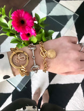Load image into Gallery viewer, Repurposed Floating Crystal Snake Gucci Ring Toggle Bracelet