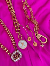 Load image into Gallery viewer, Repurposed Gucci Keychain Clasp & Crystal Bee Charm Bracelet