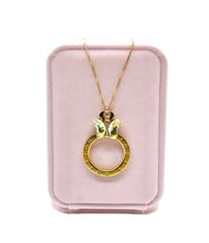 Load image into Gallery viewer, Repurposed Louis Vuitton Keyring & Irisdicent Butterfly Charm Necklace