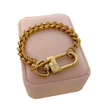 Load image into Gallery viewer, Repurposed Louis Vuitton Key~Clasp Heart Charm Bracelet