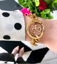 Load image into Gallery viewer, Repurposed Floating Crystal Snake Gucci Ring Toggle Bracelet