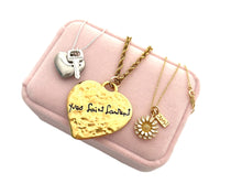 Load image into Gallery viewer, Repurposed YSL Bar & White Enameled Flower Charm Necklace
