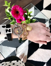 Load image into Gallery viewer, Repurposed Floating Crystal Bee Gucci Ring Bracelet