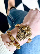 Load image into Gallery viewer, *Rare Find* Repurposed Gucci Strawberry Charm Bracelet
