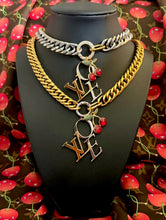 Load image into Gallery viewer, X~Large 4~in 1  Repurposed Louis Vuitton Two~Tone LoVe 🍒 Vintage Necklace
