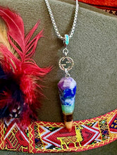 Load image into Gallery viewer, Repurposed Gucci Charm 7 Chakras 3~in~1 Convertible Necklace (2 chains are included)
