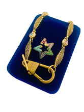 Load image into Gallery viewer, Repurposed Gucci Keychain Clasp &amp; Star Carabiner Necklace