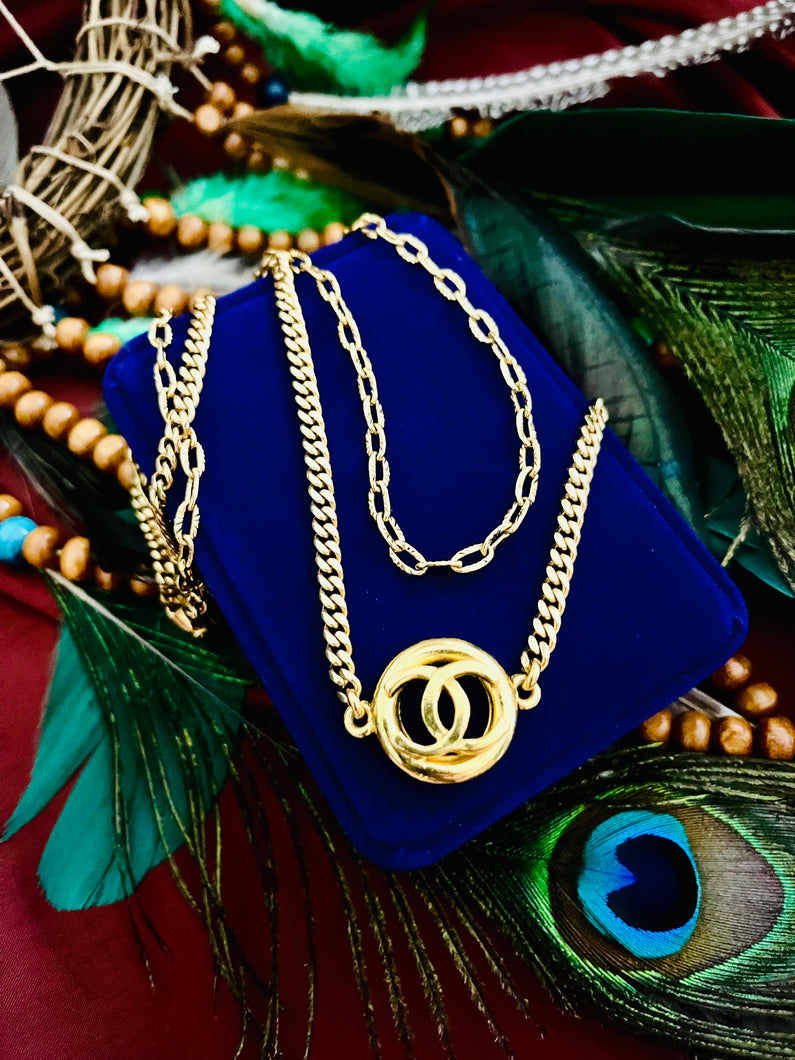 *Very Rare* Repurposed 1980’s *New Vintage* CC Coin Removable Multi~Layered Necklace