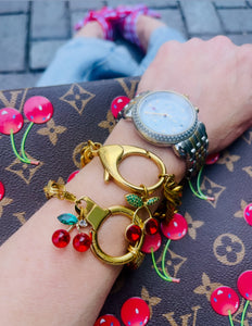 Repurposed Louis Vuitton KeyClasp &  🍒 Charm Vintage Bracelet
