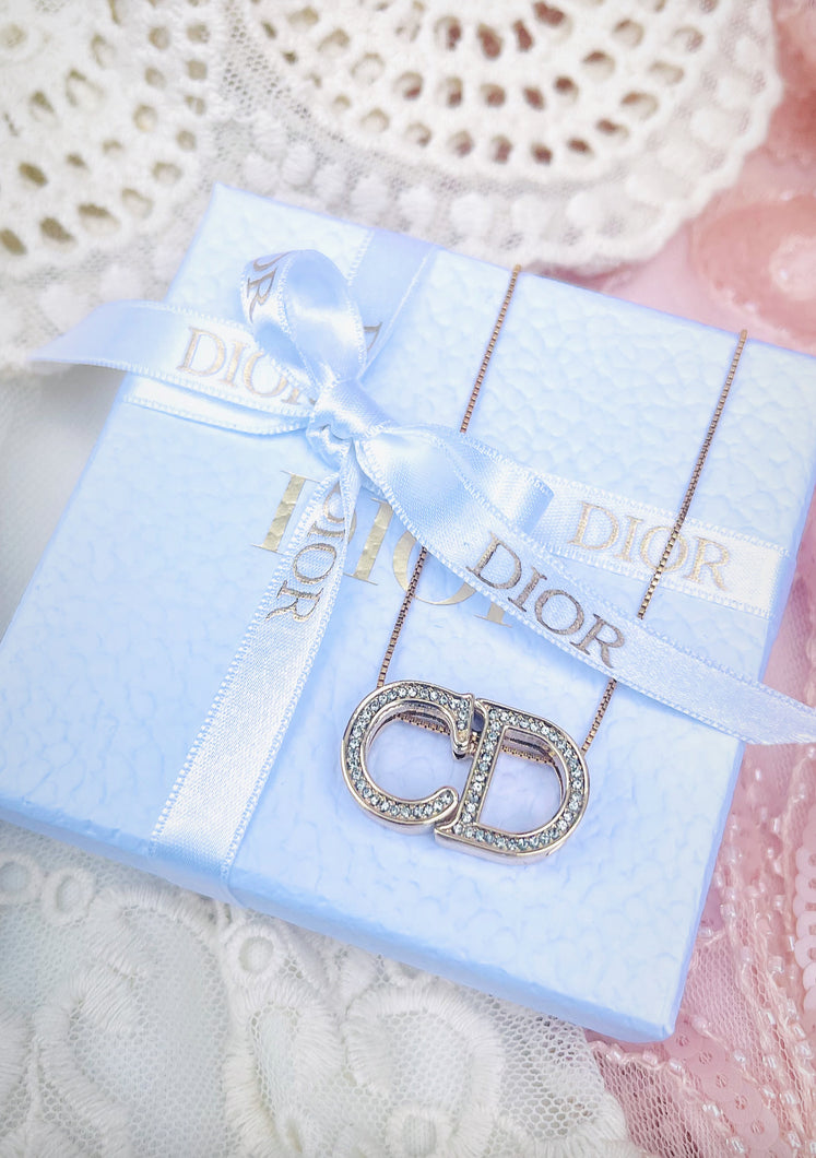 *Very Rare*Repurposed Pavè Crystal Christian Dior CD Charm Convertible Belt/Necklace *CD BOX is Included*