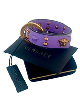 Load image into Gallery viewer, Versace Medusa &amp; Greca Motif Lilac Leather Bracelet