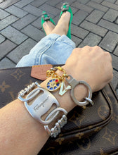 Load image into Gallery viewer, Repurposed Louis Vuitton Keyring Mix Metals Charm Bracelet