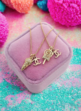 Load image into Gallery viewer, Repurposed Mini CC Charm Crystal Pavé Ice Cream 🍦 Cone Necklace