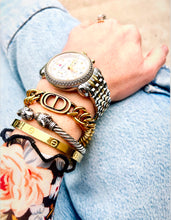 Load image into Gallery viewer, Repurposed Christian Dior CD Charm Chunky Toggle Clasp Bracelet