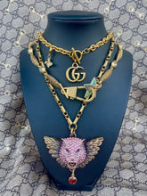 Load image into Gallery viewer, *Very Rare*Repurposed X~Large Gucci Tiger Carved Wings Crystal Statement Necklace