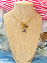 Load image into Gallery viewer, Repurposed Brown &amp; Gold Louis Vuitton Coin Nautical Charm Necklace