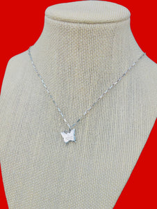Repurposed Gucci Medium .925 Sterling Silver Butterfly Necklace
